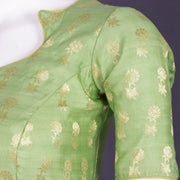Green Banarasi Chiniya Silk Blouse 10075008