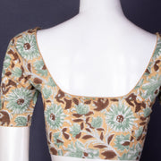 Green Handblock Printed Cotton Blouse 10075218