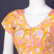 Yellow Handblock Printed Cotton Blouse 10075219