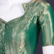 Green Banarasi Tissue Silk Blouse 10075959