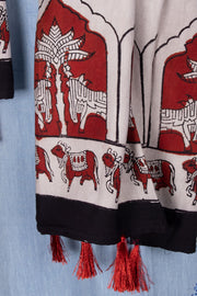 Cream Vanaspathi Modal Silk Cotton Stole 10075283