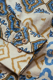 Cream Full Sleeve Ajrakh Printed Cotton Mens Shirt 10072719