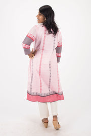 Pink Handcrafted Dhaniakhali Cotton Kurta 10073986