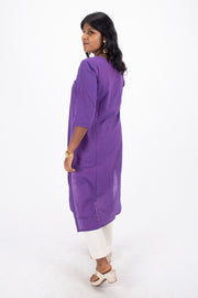 Purple Handcrafted Stripes Kurtas 10074351