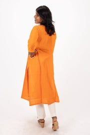 Orange Handcrafted Stripes Kurtas 10074353