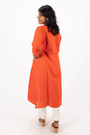 Red Handcrafted Stripes Kurtas 10074355