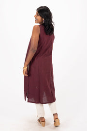 Maroon Handcrafted Stripes Kurtas 10074357