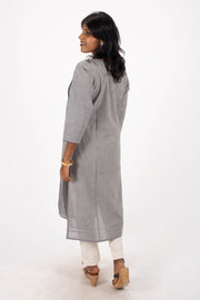 Grey Handcrafted Stripes Kurtas 10074360