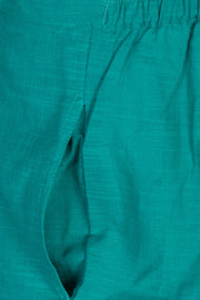 Blue Solid Style Slub Cotton Pant 10075938