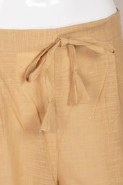 Beige Solid Style Slub Cotton Pant 10075942