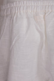 White Solid Style Slub Cotton Pant 10075944