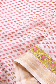 Pink Handblock Printed Silk Cotton 3 Piece Salwar Suit Material 10072929