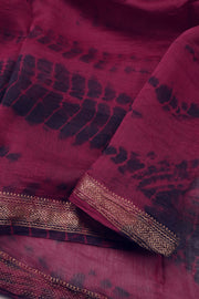Maroon Shibori Printed Silk Cotton 3 Piece Salwar Suit Material 10072930