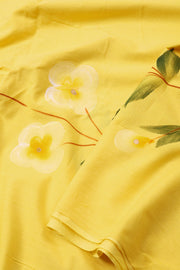 Yellow Hand Painted 3-Piece Salwar Suit Material 10076024