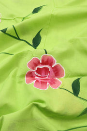 Green Hand Painted 3-Piece Salwar Suit Material 10076023