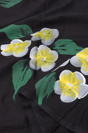 Black Hand Painted 3-Piece Salwar Suit Material 10076021