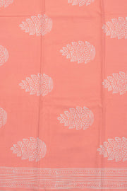 Peach Hand Block Printed Pure Cotton Salwar Suit Material 10072979