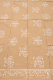 Brown Hand Block Printed Pure Cotton Salwar Suit Material 10072982