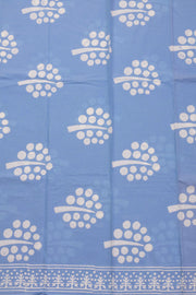 Blue Hand Block Printed Pure Cotton Salwar Suit Material 10072986
