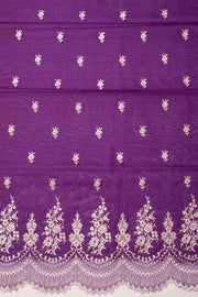 Purple Scallop Embroidered Organza Salwar Suit Material 10073039