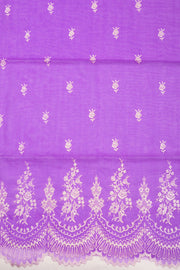 Purple Scallop Embroidered Organza Salwar Suit Material 10073042