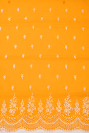 Yellow Scallop Embroidered Organza Salwar Suit Material 10073043