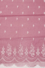 Mauve Scallop Embroidered Organza Salwar Suit Material 10073046