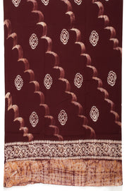 Brown Batik Printed 3-Piece Salwar Suit Material 10076005