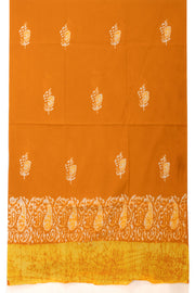 Yellow Batik Printed 3-Piece Salwar Suit Material 10076004