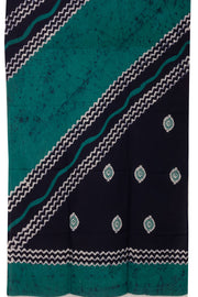 Green Batik Printed 3-Piece Salwar Suit Material 10075999