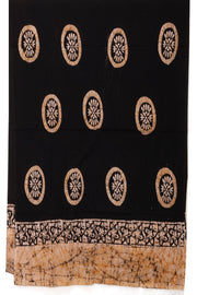 Black Batik Printed 3-Piece Salwar Suit Material 10075995