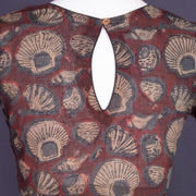 Maroon Hand Block Jahota Printed Cotton Blouse 10074991
