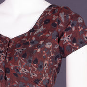 Brown Hand Block Jahota Printed Cotton Blouse 10074993