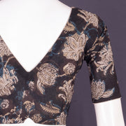 Black Hand Block Jahota Printed Cotton Blouse 10074998