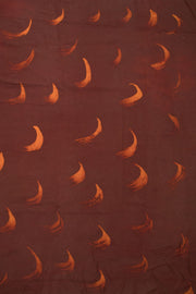 Cinnamon Brown Batik Muslin Silk saree 10066193