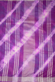 Purple Shibori Dyed Linen Saree 10063869 