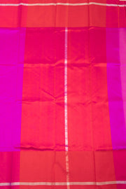Magenta Handwoven Chanderi Silk Saree With Mashru Silk Border 10075507