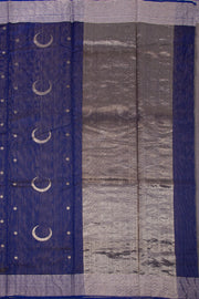 Blue Handwoven Chanderi Saree 10075508