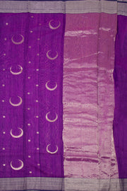 Purple Handwoven Chanderi Saree 10075509