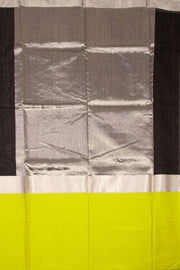 Black Handloom Chanderi Silk Saree With Mashru Silk Border 10075516