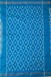 Cream Handloom Pochampally Ikat Silk Saree 10069822 
