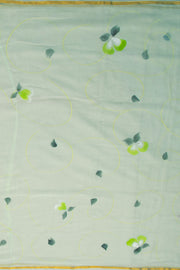 Green Hand Painted Chiffon Saree 10073501