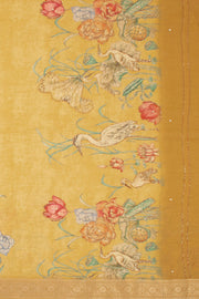 Yellow Banarasi Crushed Tissue Silk Saree with Stone Work 10073728