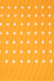 White Ikat Print Linen Saree 10074026