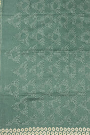Green Floral Printed Linen Saree 10074035
