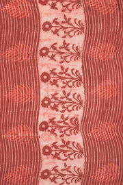 Brown Dabu Printed Mulmul Cotton Saree 10074072