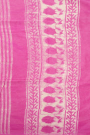 Purple Dabu Printed Mulmul Cotton Saree 10074074