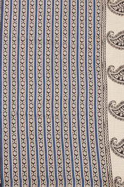 Blue Hand Block Printed Mulmul Cotton Saree 10074079