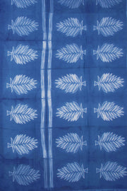 Blue Shibori Dyed Mulmul Cotton Saree 10074089