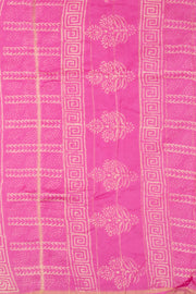 Pink Bagru Print Silk Cotton Saree 10074101